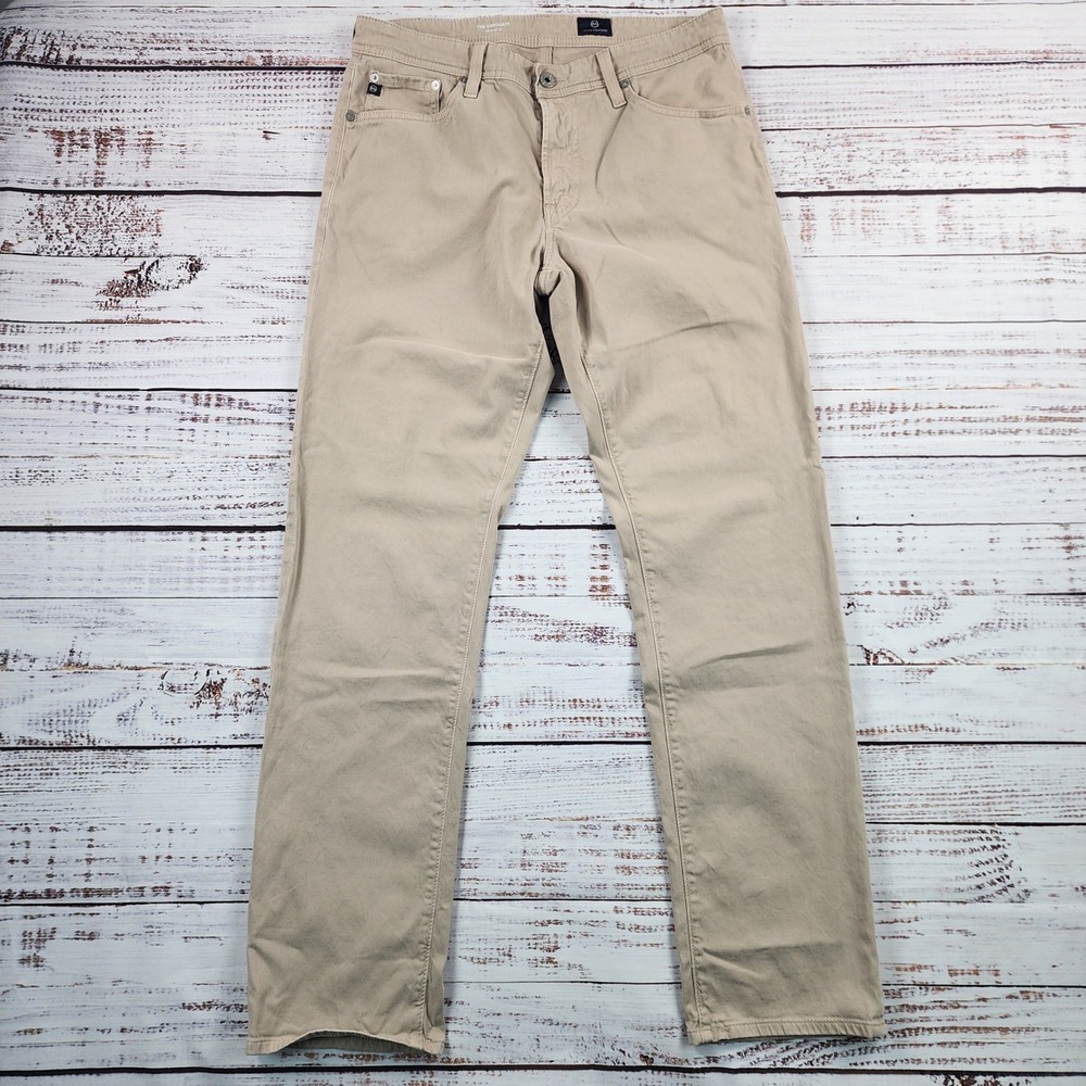 AG Adriano Goldschmied The Graduate Pants Mens 32x32 Khaki Tan Tailored Leg